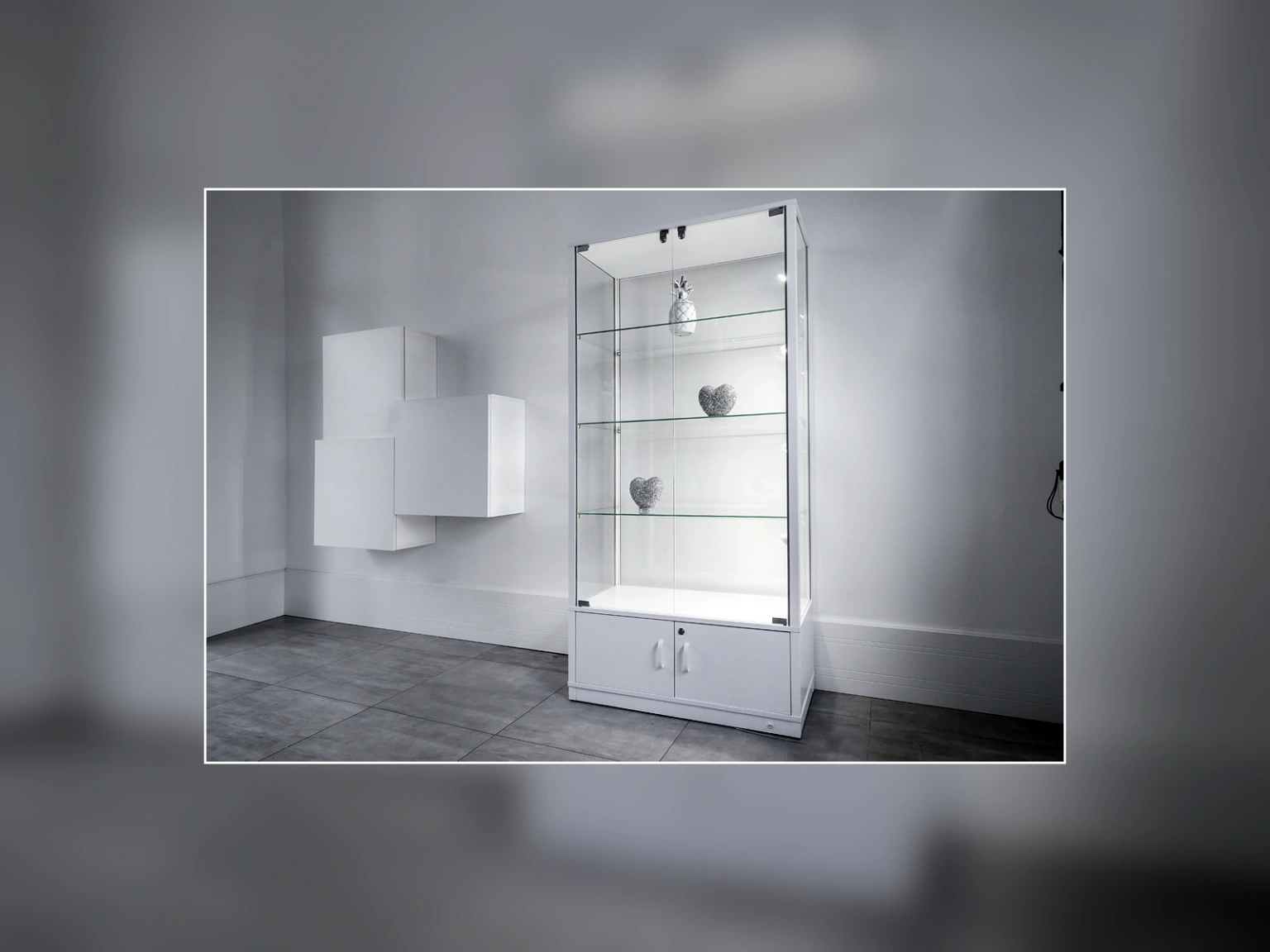 Vitrine ambre blanc